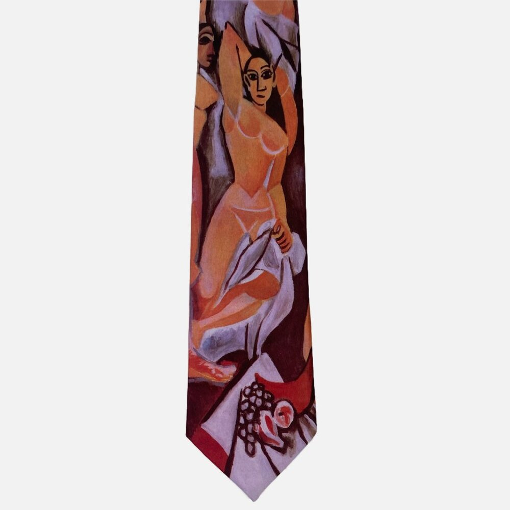 Vintage Picasso Necktie Tie Ralph Marlin Les Demoiselles D'Avignon Skinny
